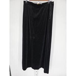 Choice By Butte Women's Black Elastic Waist Velvet Maxi Skirt Size M